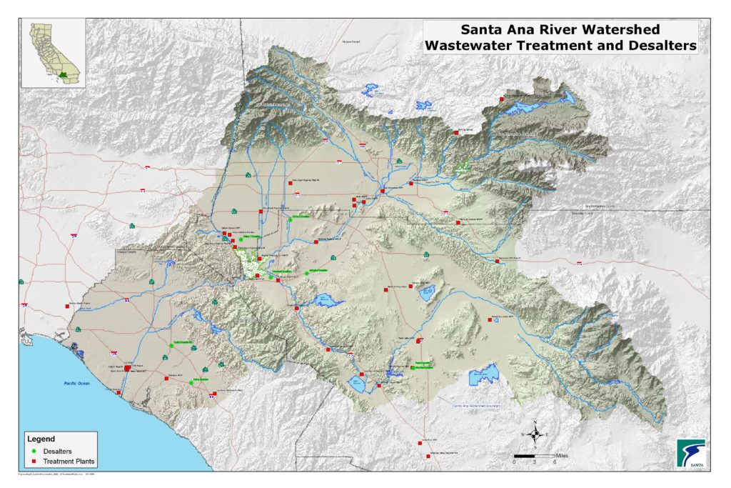 GIS map of Wastewater Treatment and Desalters