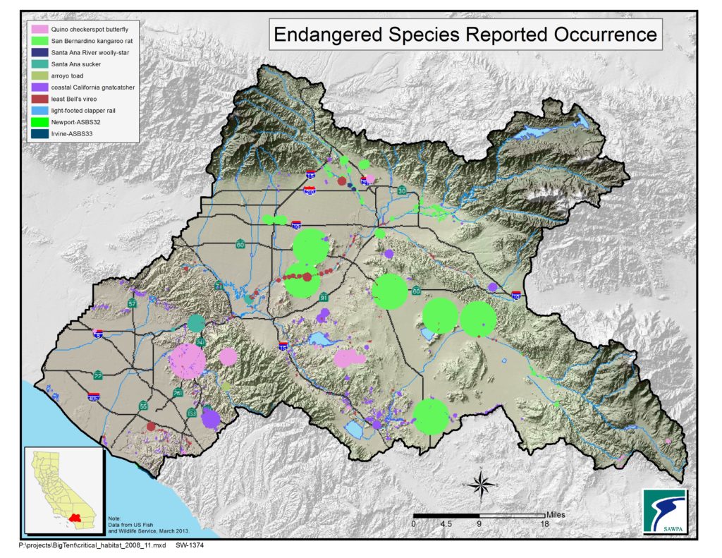 GIS map of Endangered Species Occurrence