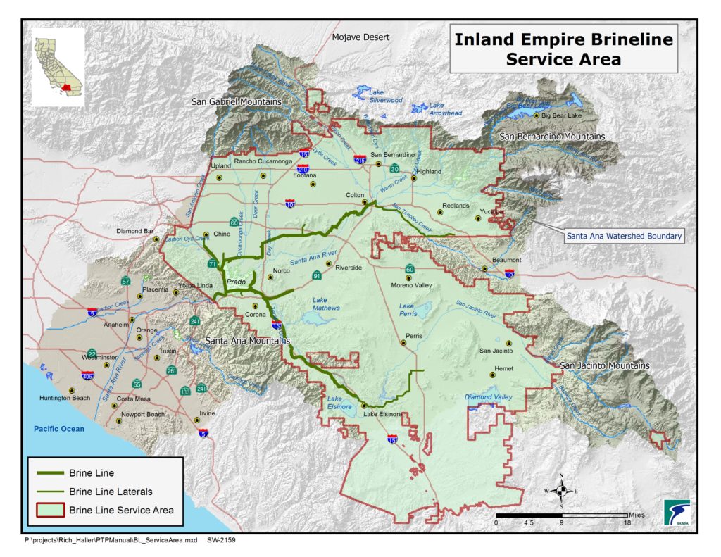 GIS map of Brine Line Service Area