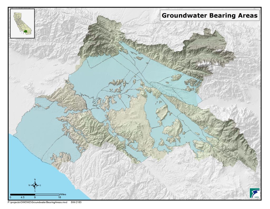 GIS map of Groundwater Bearing Areas